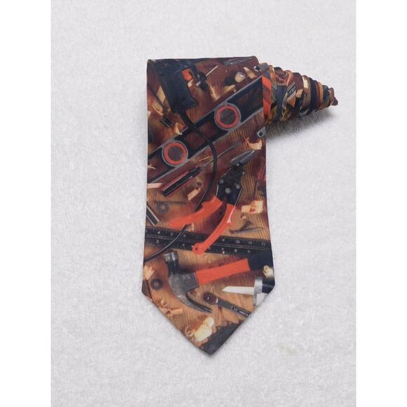 vintage 1996 Ralph Marlin "Handyman Tools" Men's Necktie Tie Polyester - Picture 1 of 6